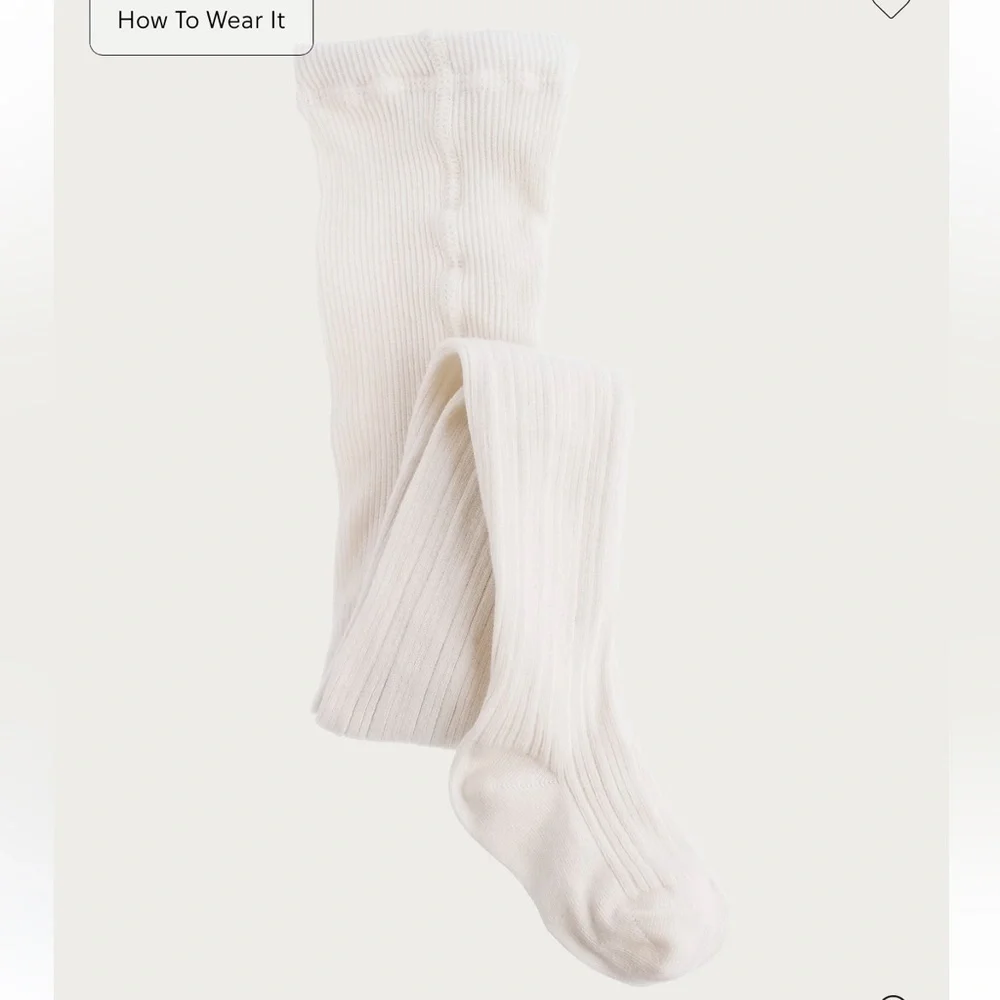 J crew ivory Girls' ribbed tights